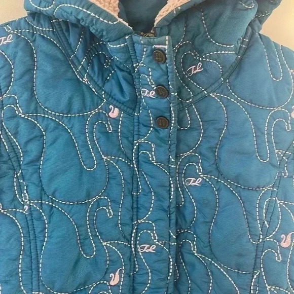 [M/US S/P]Tough Jeansmith Embroidered Blue Bomber Jacket  with Convertible Hood - Picture 3 of 8